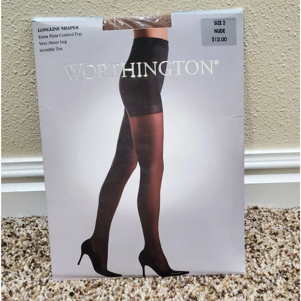 Worthington Longline Shaper Pantyhose – Size 2 Nude – Extra Firm Control Top